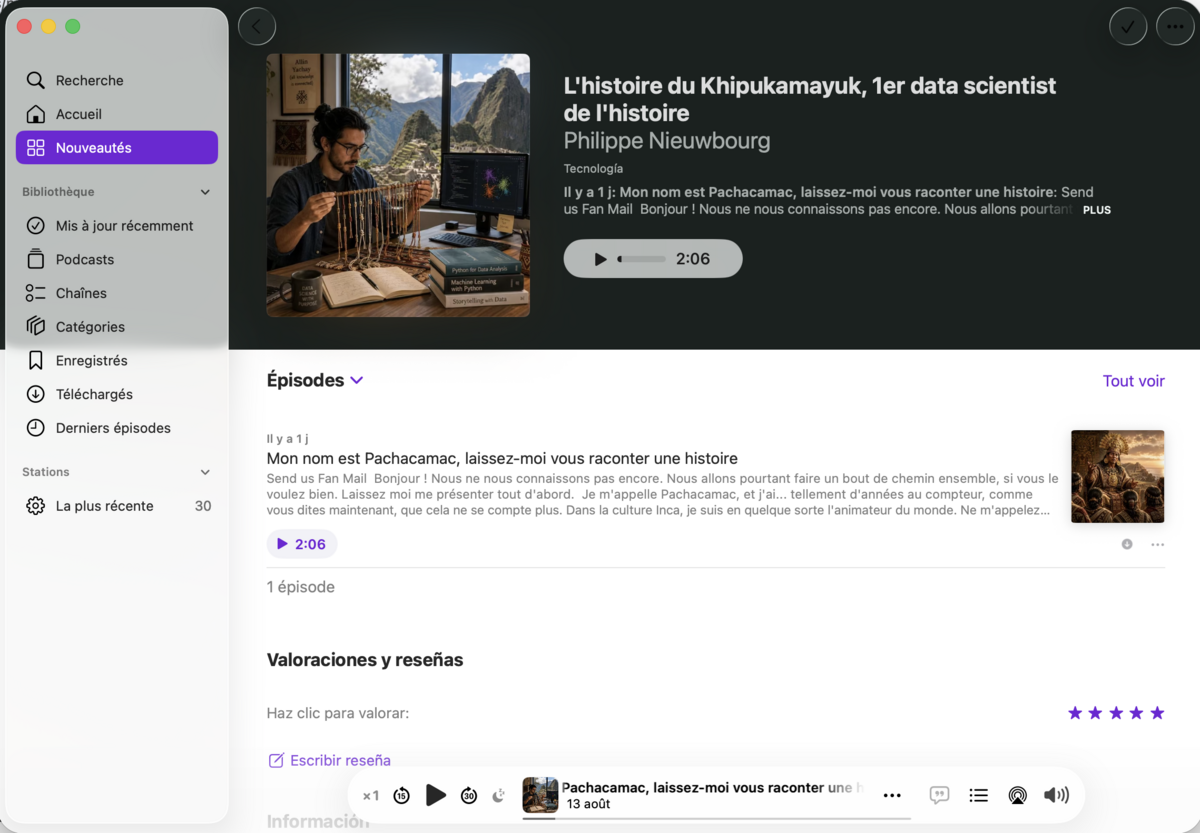 Le premier épisode du podcast est en ligne sur Apple Podcast
