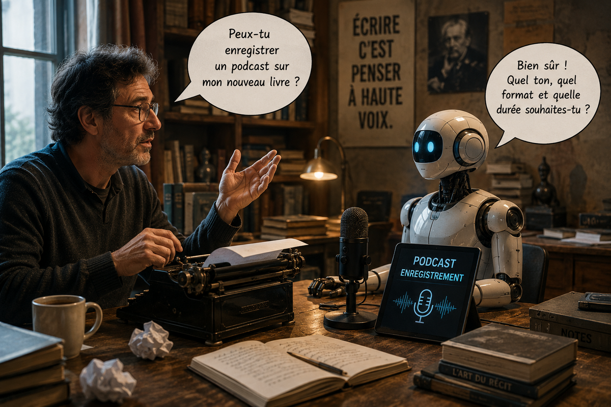 Un écrivain demande un robot d'enregistrer pour lui un podcast